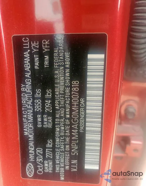 2021 Hyundai Elantra Sel from USA, damaged, VIN 5NPLM4AG0MH007818